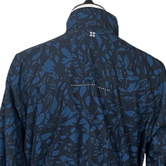Sweaty Betty Fast Track Running Jacket Blue Leaf Scatter Print Women Size Small - Picture 11 of 14